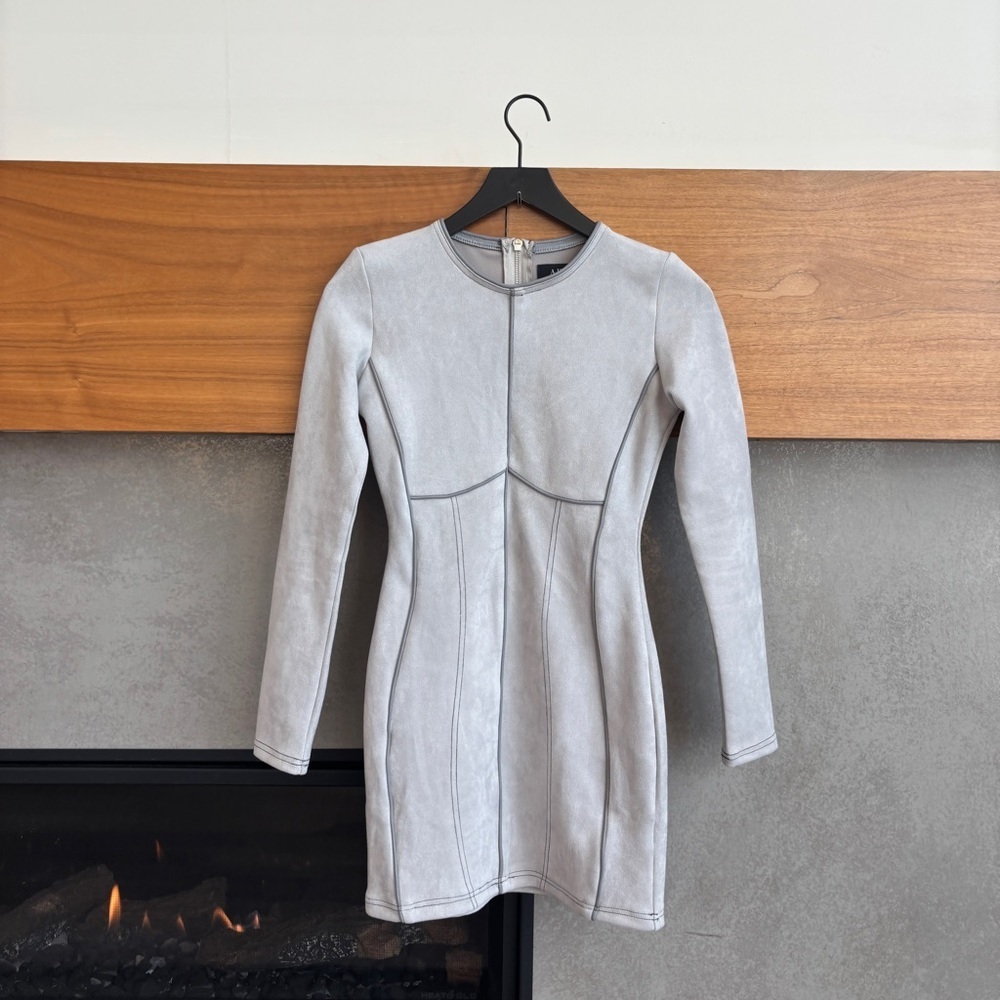 AKIRA FAUX SUEDE MINI DRESS, SIZE S
